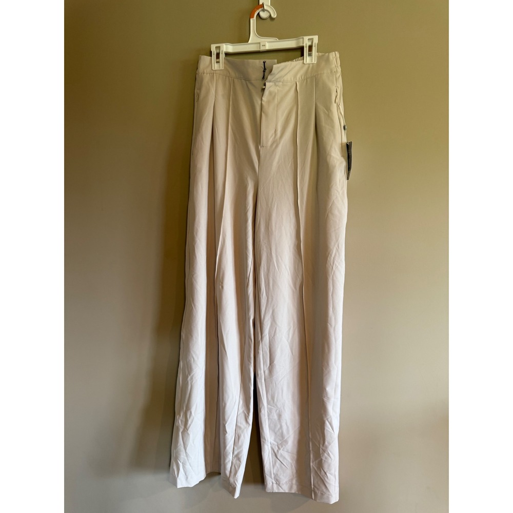 Zella Women Grey Moonbeam High Waist Wide Leg Pleated Active Pants NR495180MI M